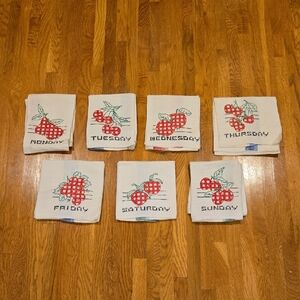 Vintage Tea Towels With Days of The Week